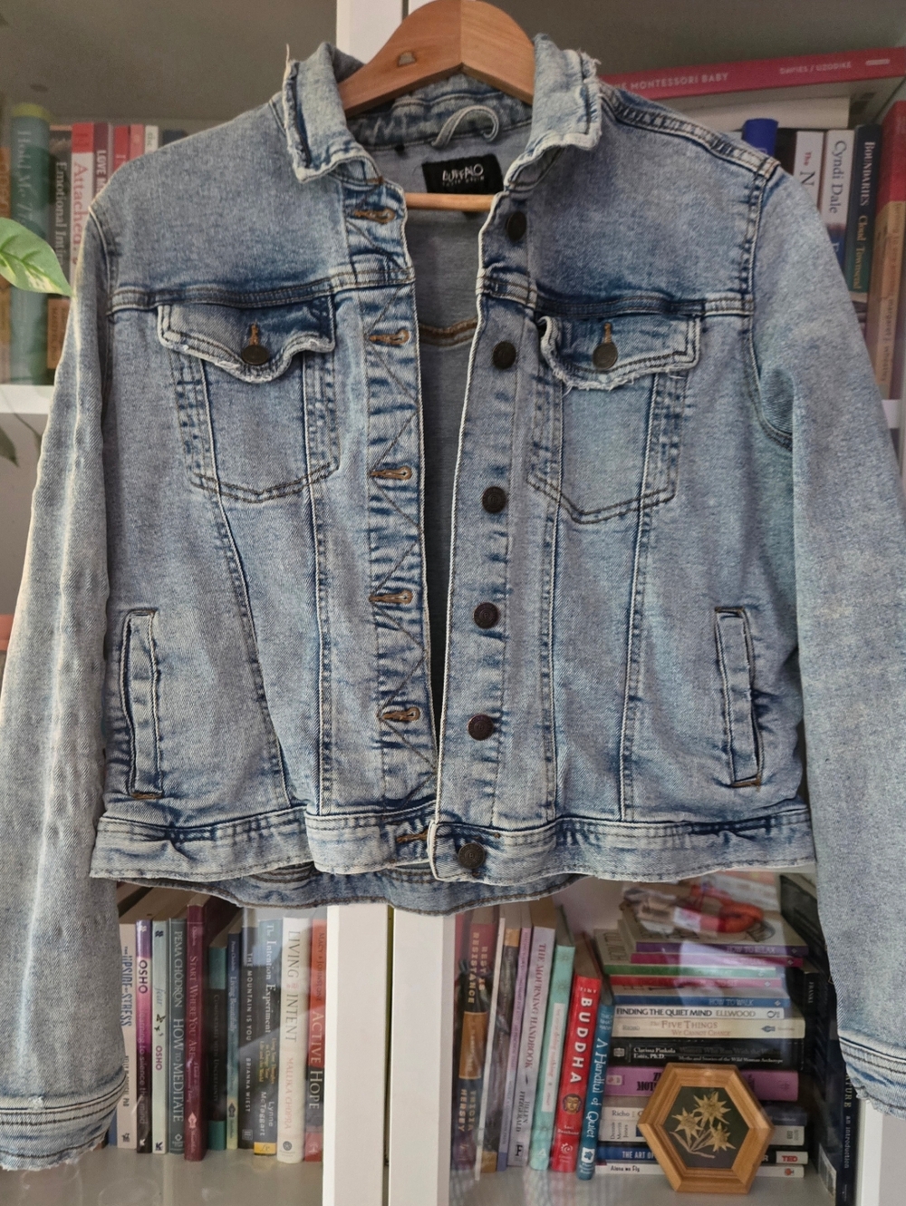 Buffalo David Bitton Light Washed Collared Button Up Denim Jacket with Pockets